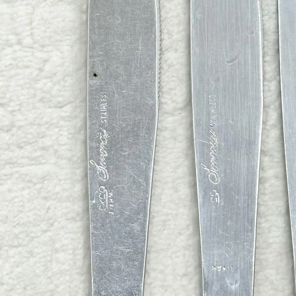 Ekco Eterna Corsair 3pc Dinner Knives MCM Japan Textured Handle 8.5 inch